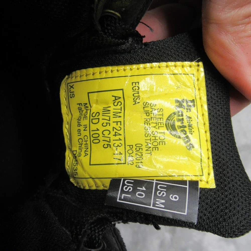 Dr Martens‎ Industrial Boots Unisex M9 W10 Black Steel Toe Slip Resistant Work